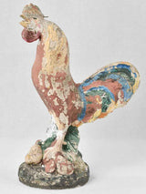 1950s sculpture of a rooster w/ polychrome patina 19¾"