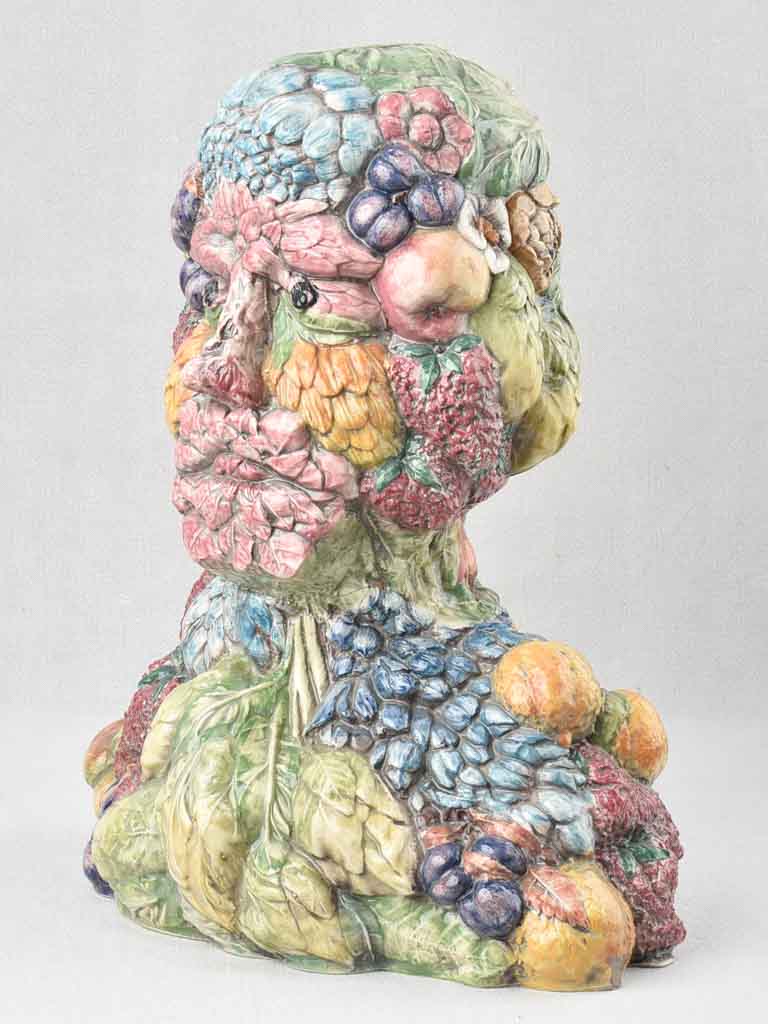 Vintage ceramic bust covered in fruit - Arcimboldo inspired 19¾"