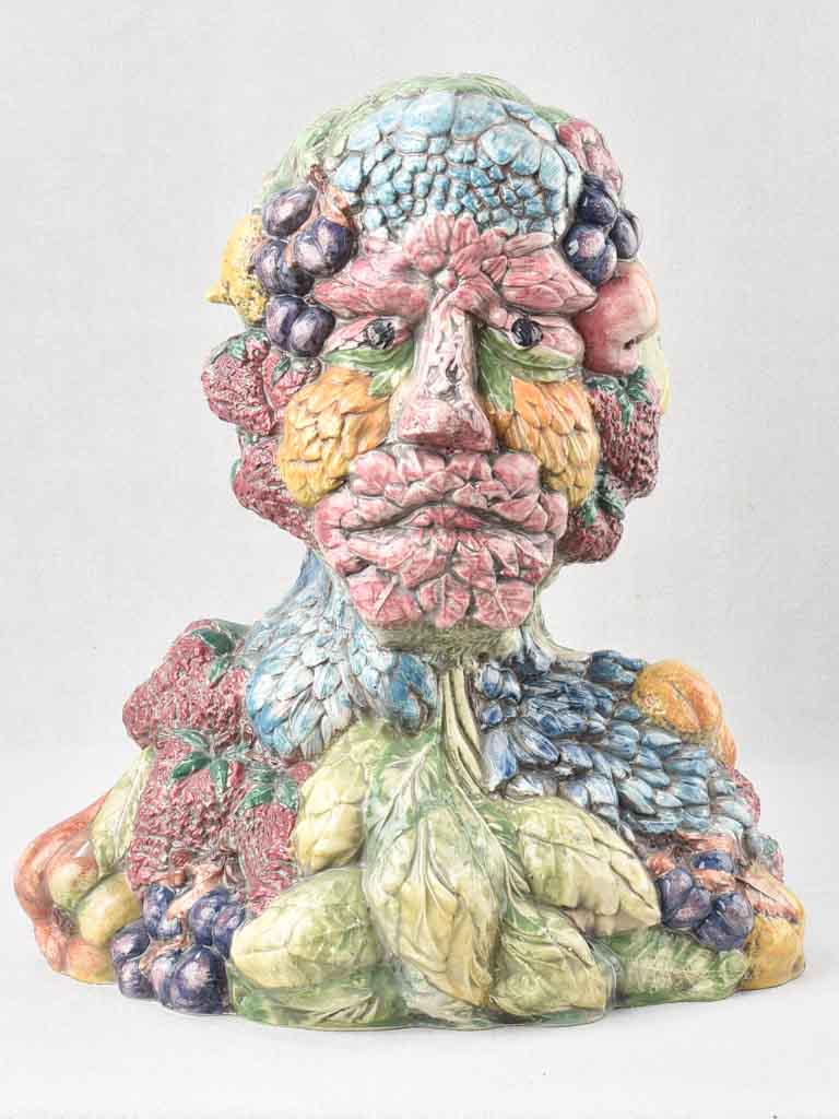 Vintage ceramic bust covered in fruit - Arcimboldo inspired 19¾"