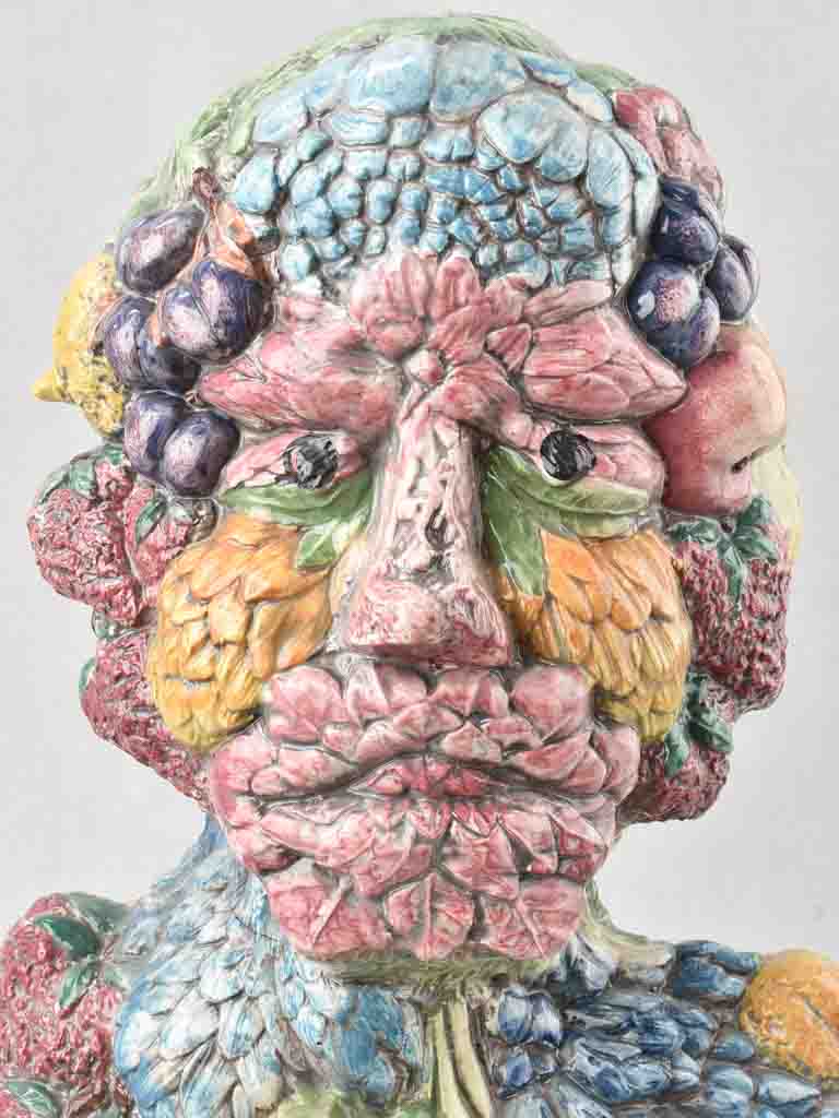 Vintage ceramic bust covered in fruit - Arcimboldo inspired 19¾"