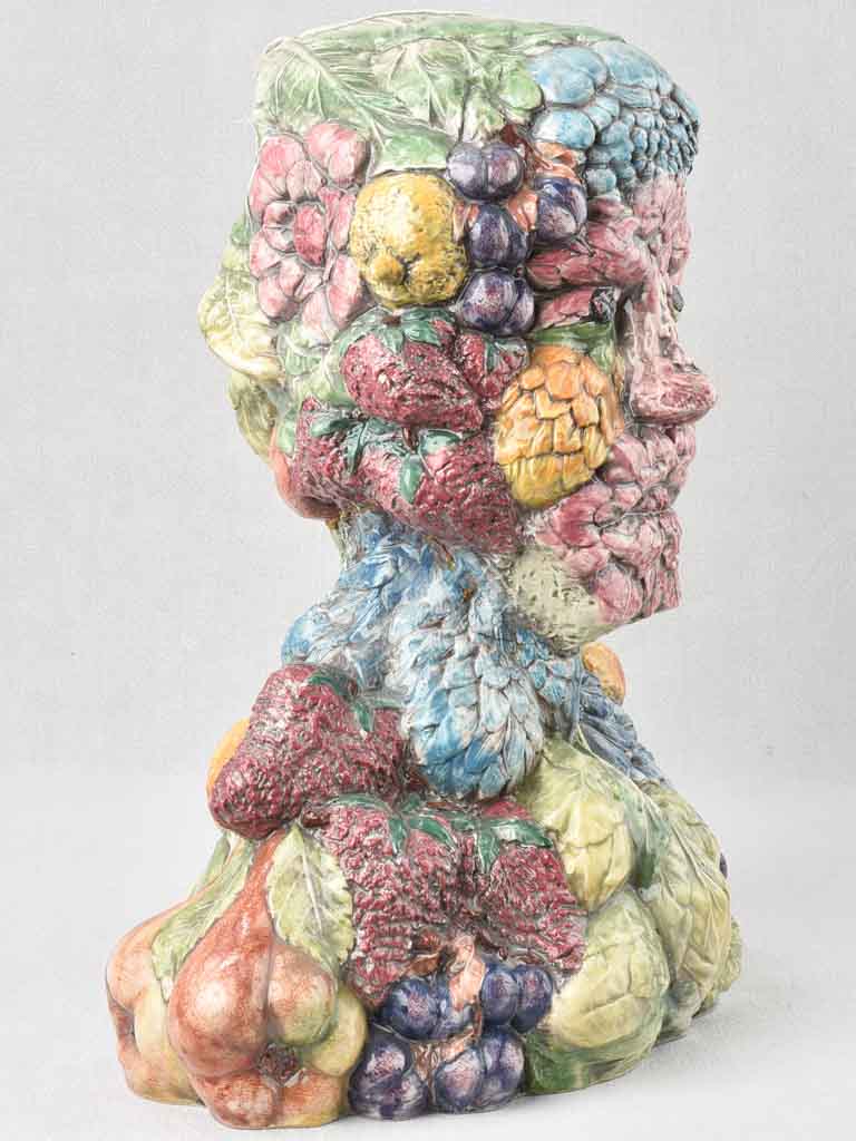 Vintage ceramic bust covered in fruit - Arcimboldo inspired 19¾"