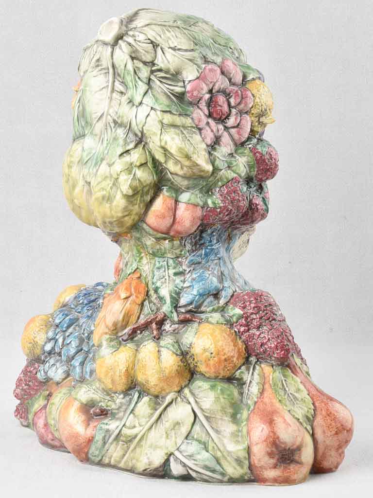 Vintage ceramic bust covered in fruit - Arcimboldo inspired 19¾"