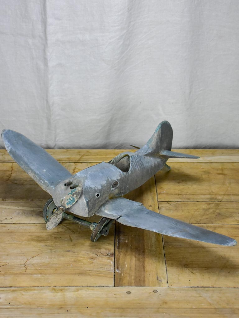 19th Century French zinc toy aeroplane