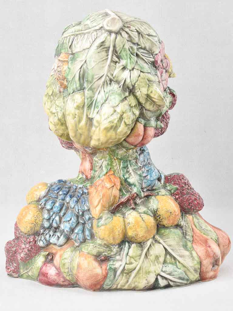 Vintage ceramic bust covered in fruit - Arcimboldo inspired 19¾"