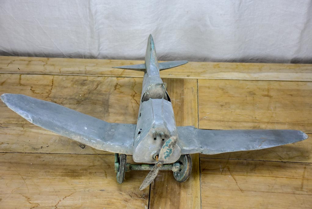 19th Century French zinc toy aeroplane