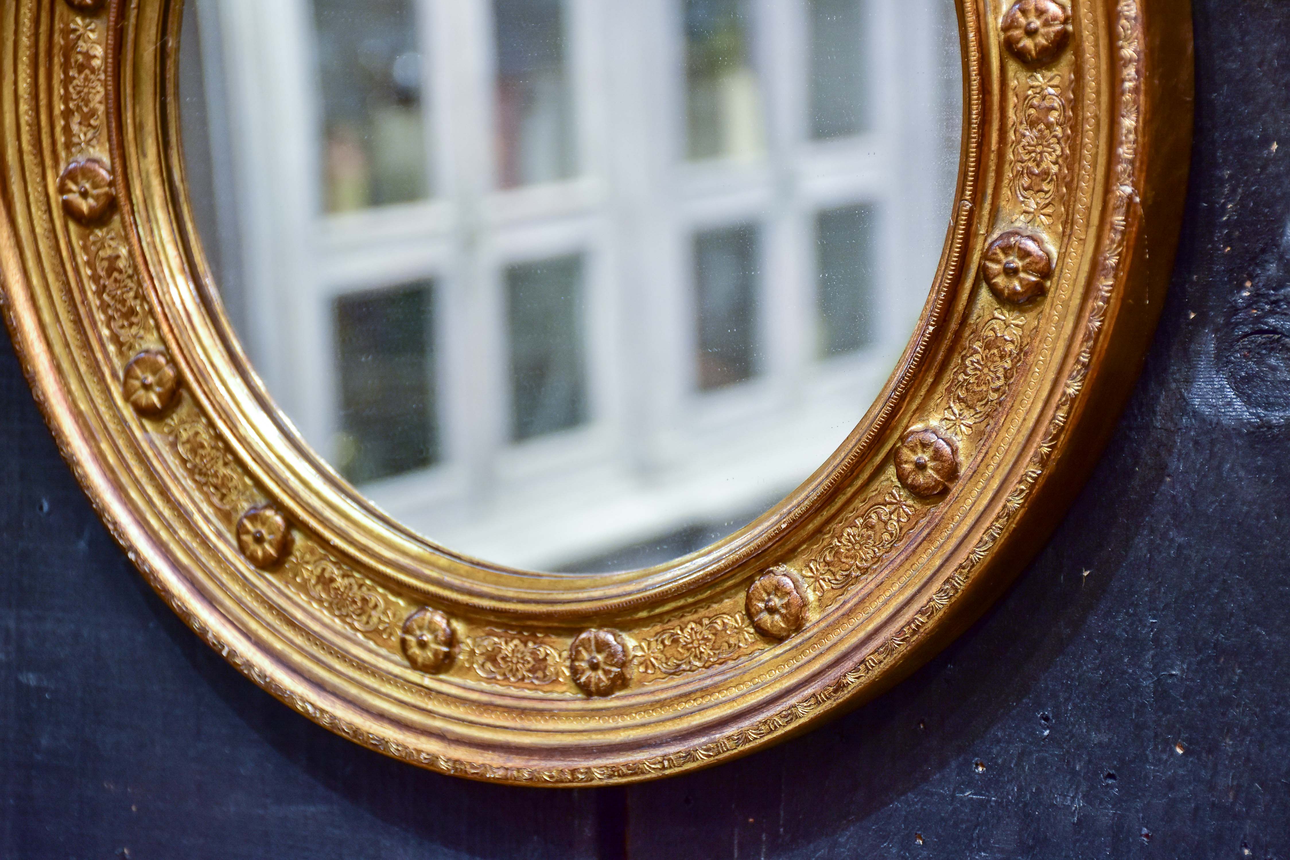 Vintage round French mirror