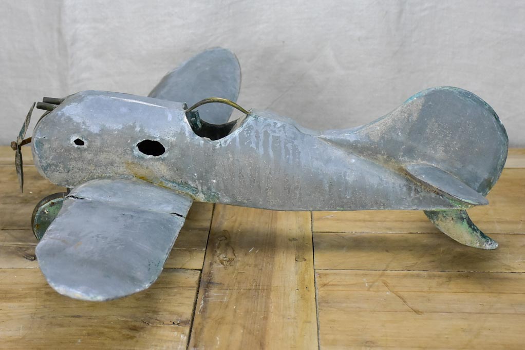 19th Century French zinc toy aeroplane