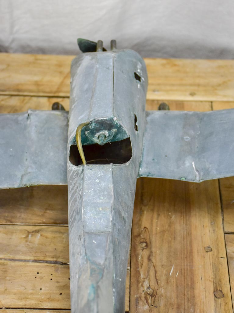 19th Century French zinc toy aeroplane