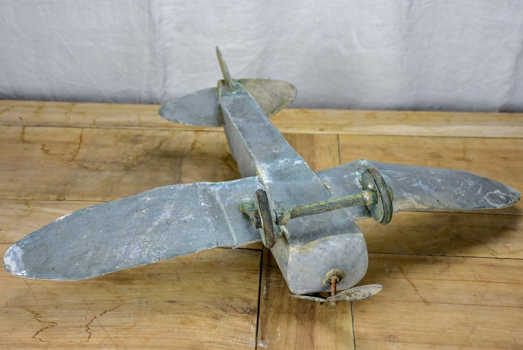 19th Century French zinc toy aeroplane