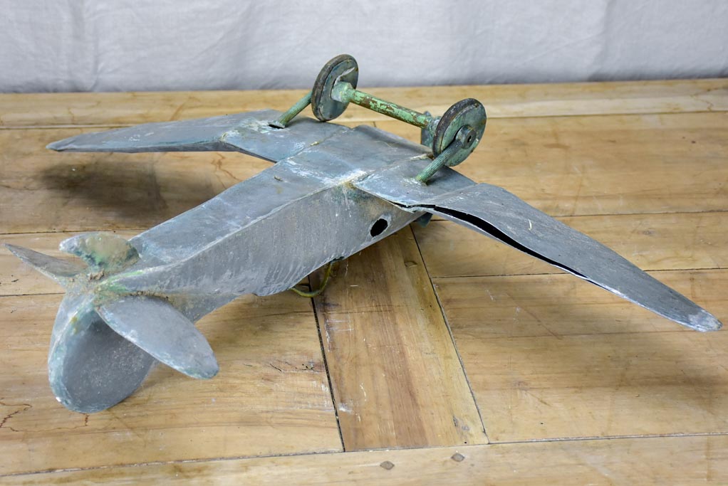 19th Century French zinc toy aeroplane