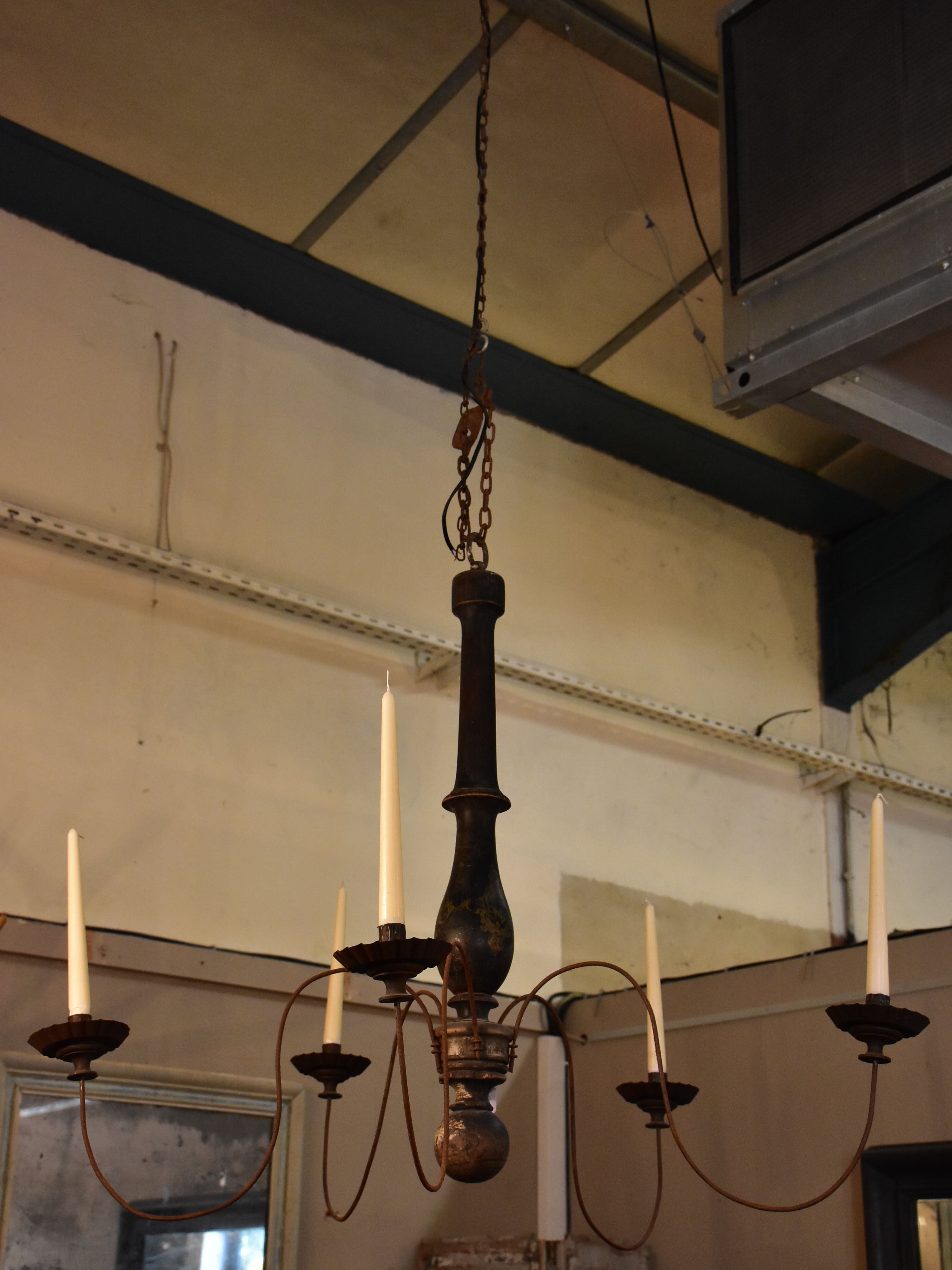 19th century French five arm chandelier for candles