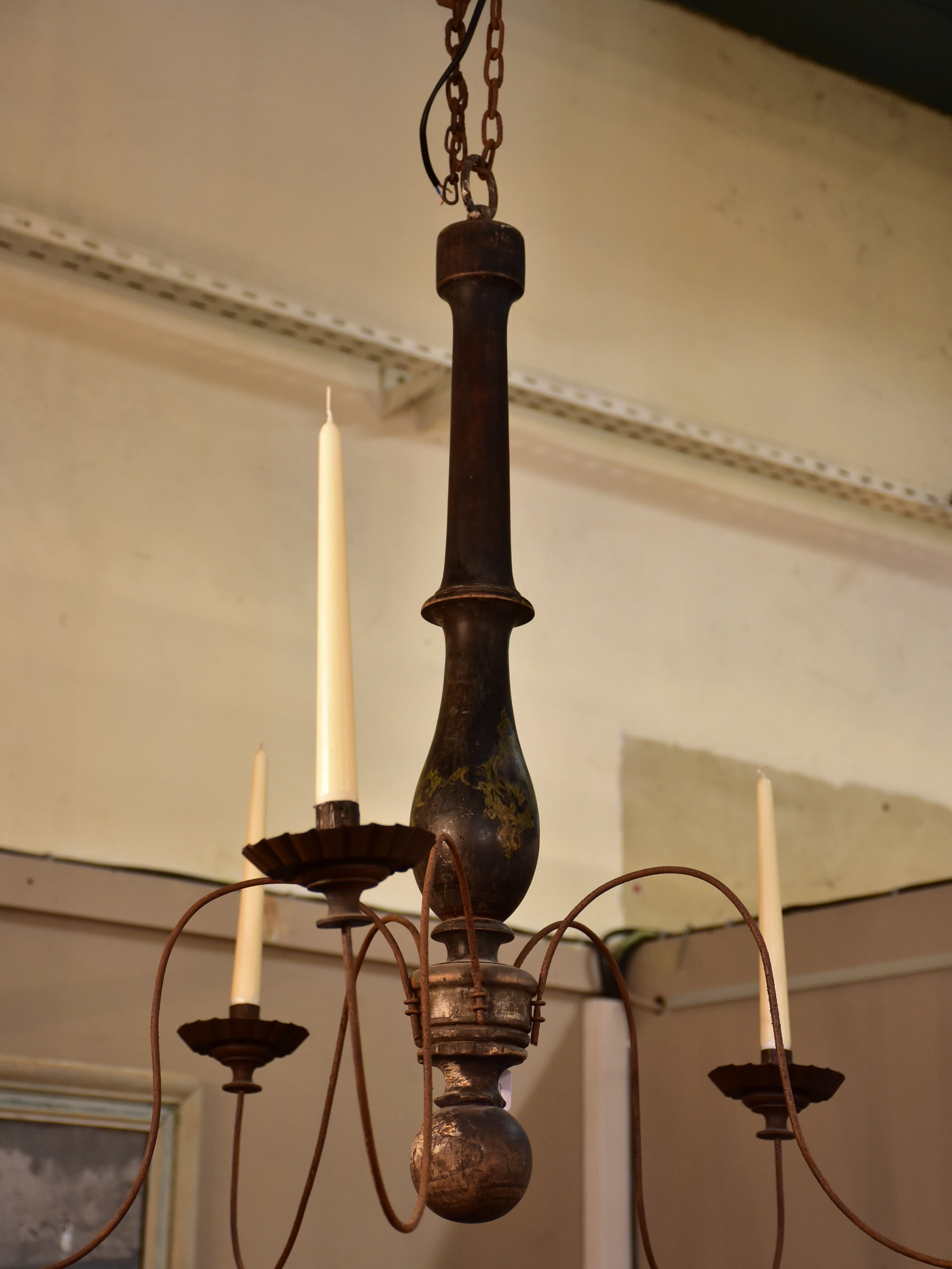 19th century French five arm chandelier for candles