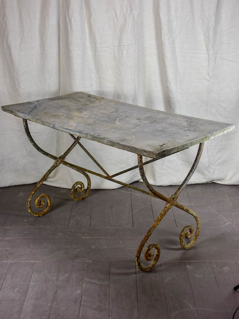 Antique French marble table - rectangular