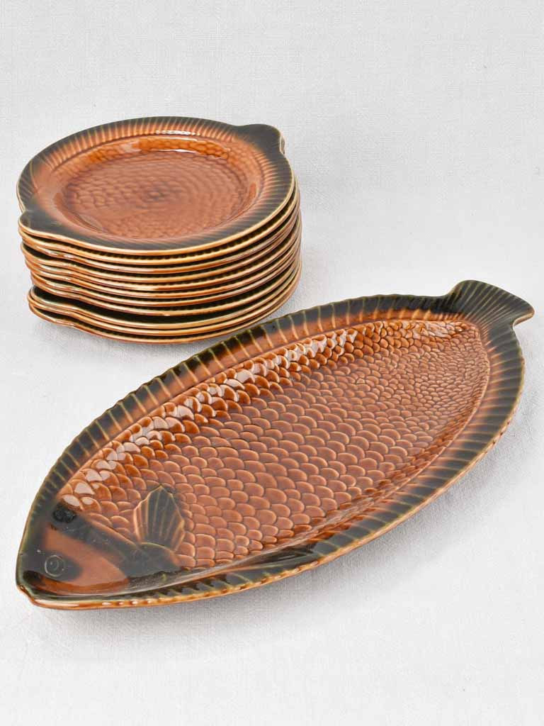 Vintage Sarreguemines Seafood Service Set