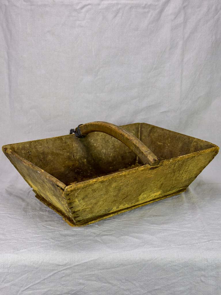 Rustic antique French harvest basket 20¾" x 14½"