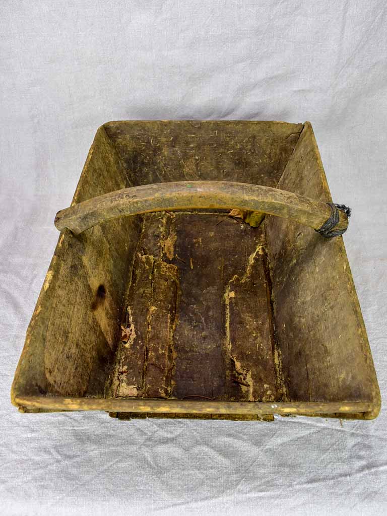 Rustic antique French harvest basket 20¾" x 14½"