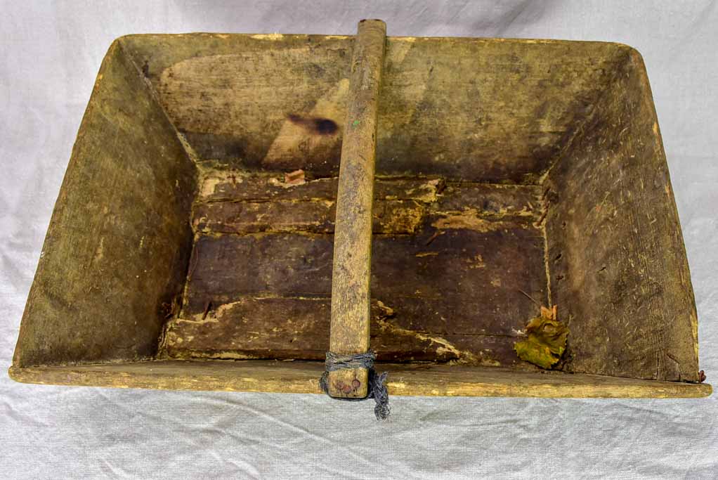 Rustic antique French harvest basket 20¾" x 14½"