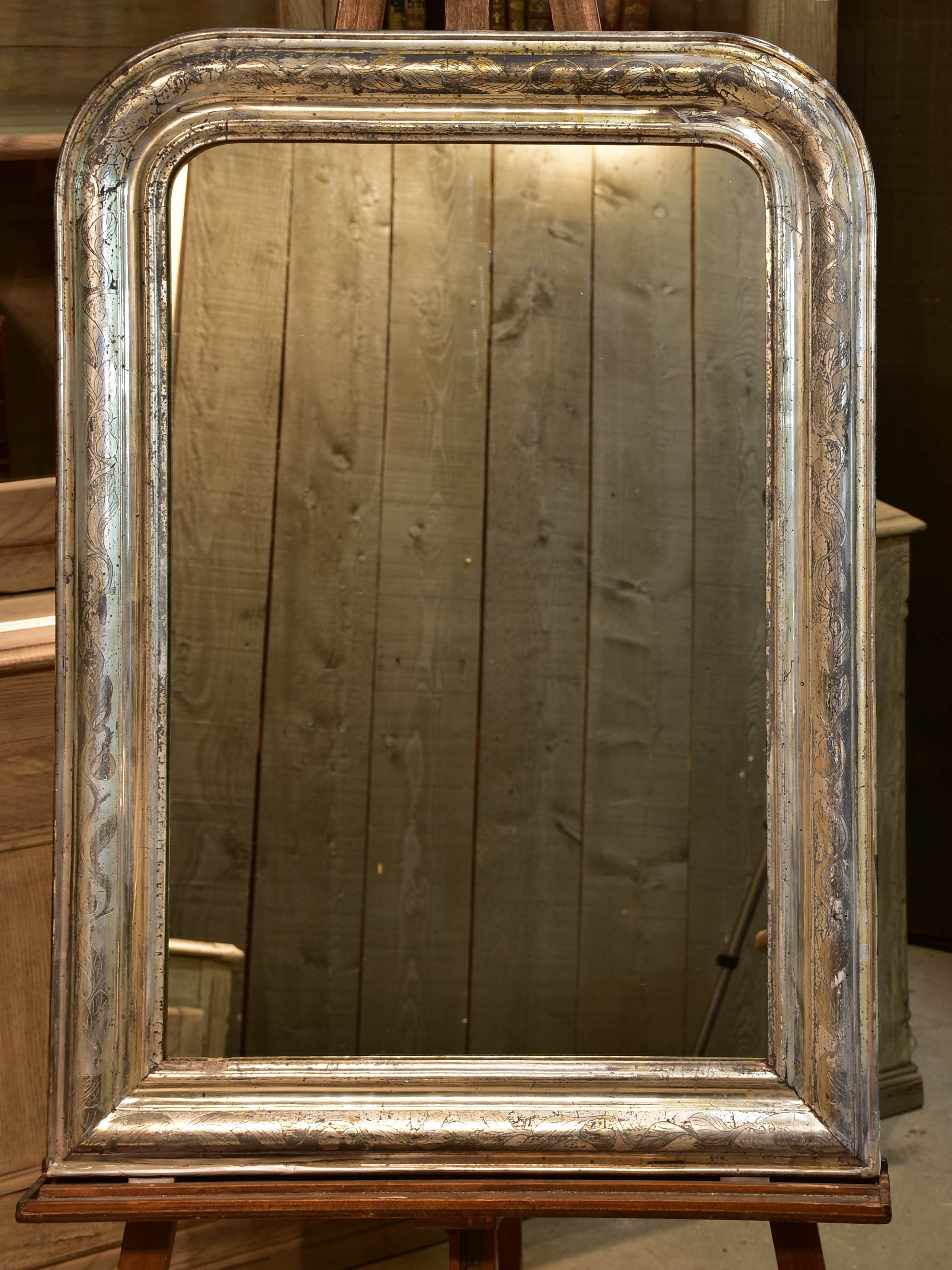 19th century silver leaf Louis Philippe mirror