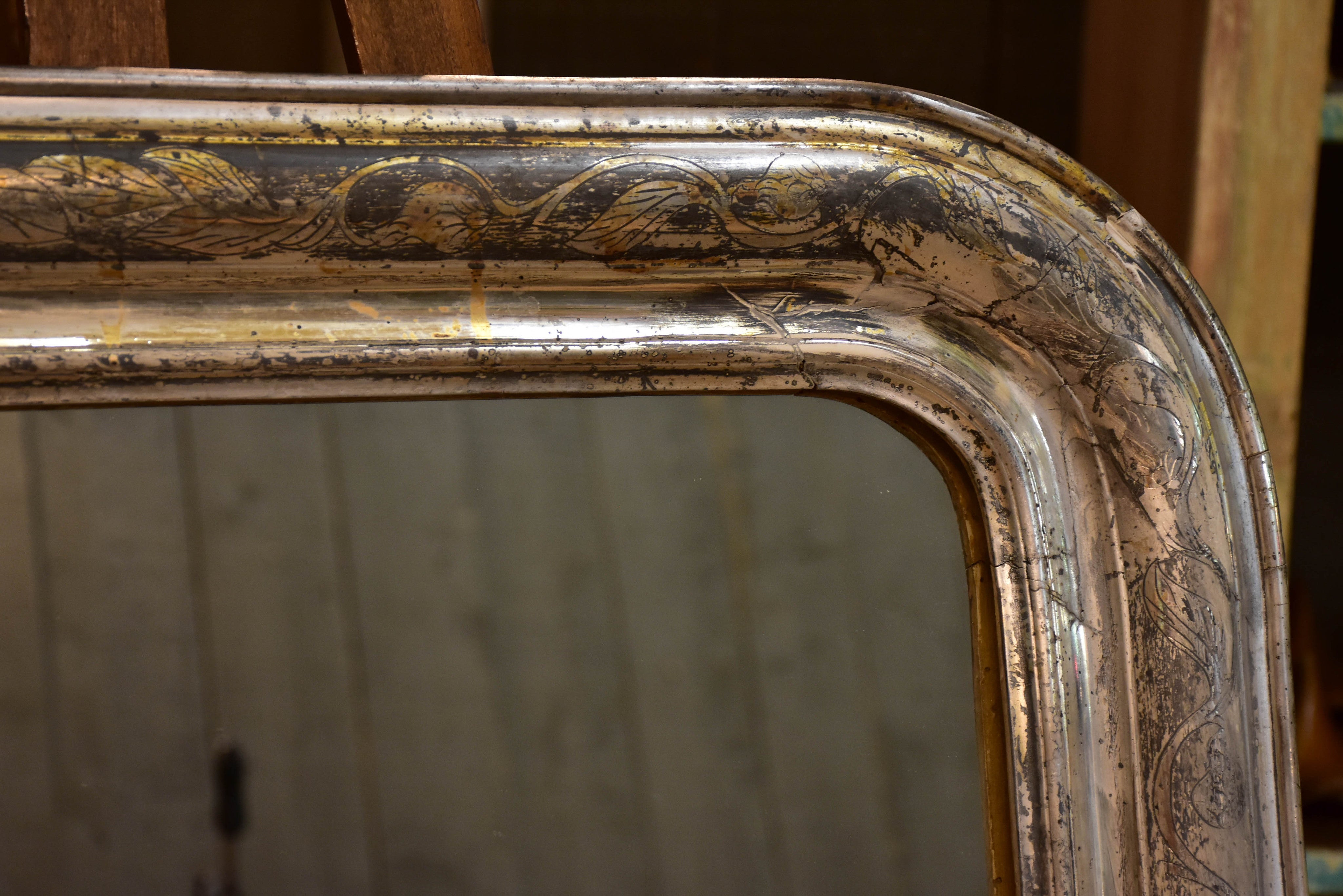 19th century silver leaf Louis Philippe mirror