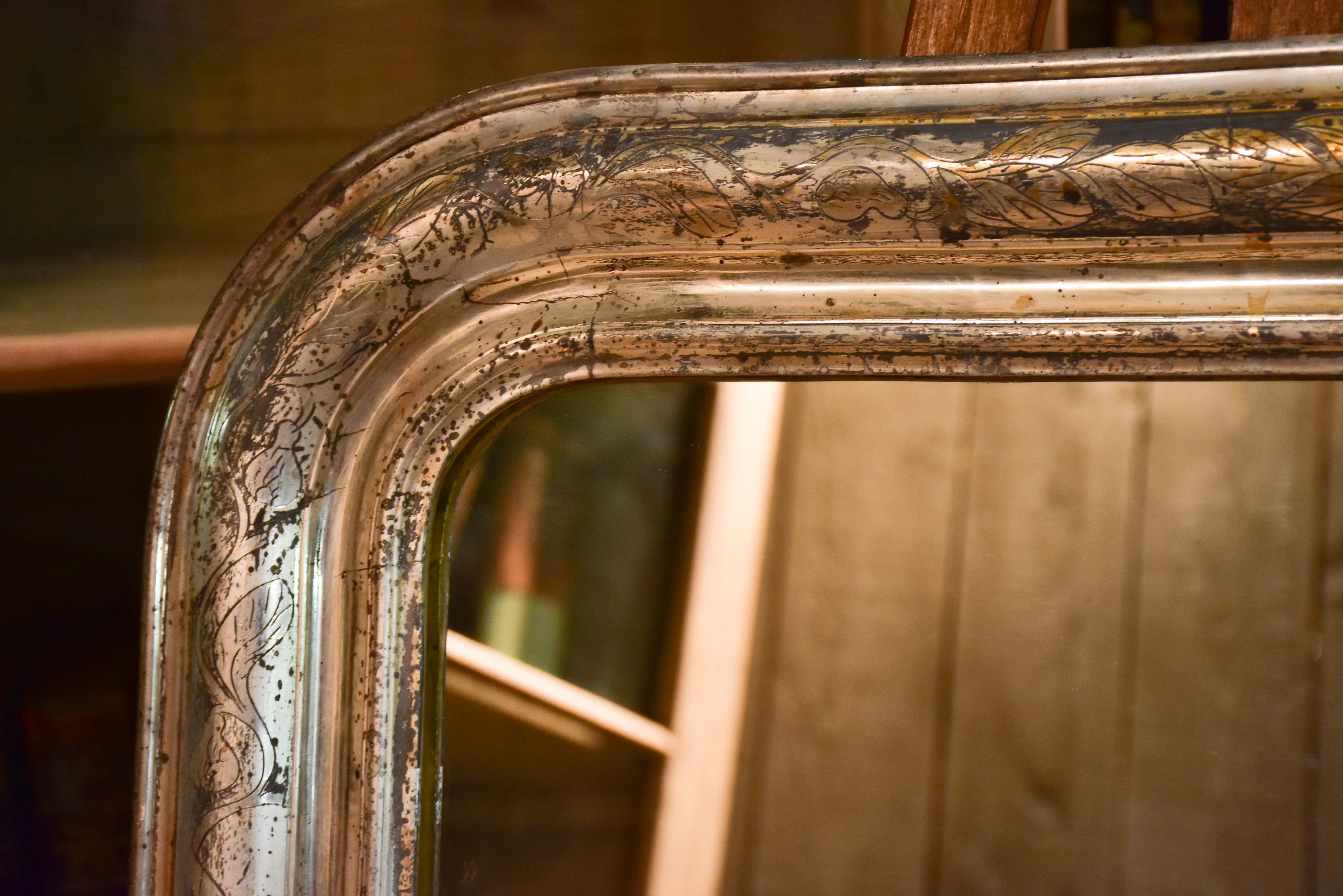 19th century silver leaf Louis Philippe mirror