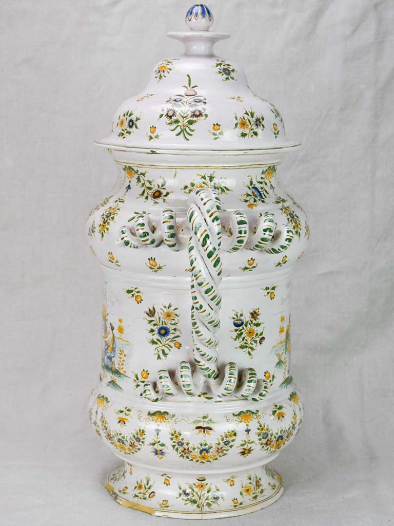 Large antique French apothecary jar - Faience de Moustiers 21¼"