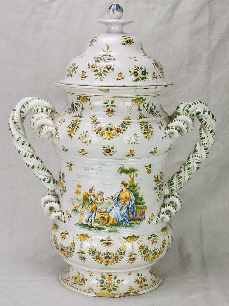 Large antique French apothecary jar - Faience de Moustiers 21¼"