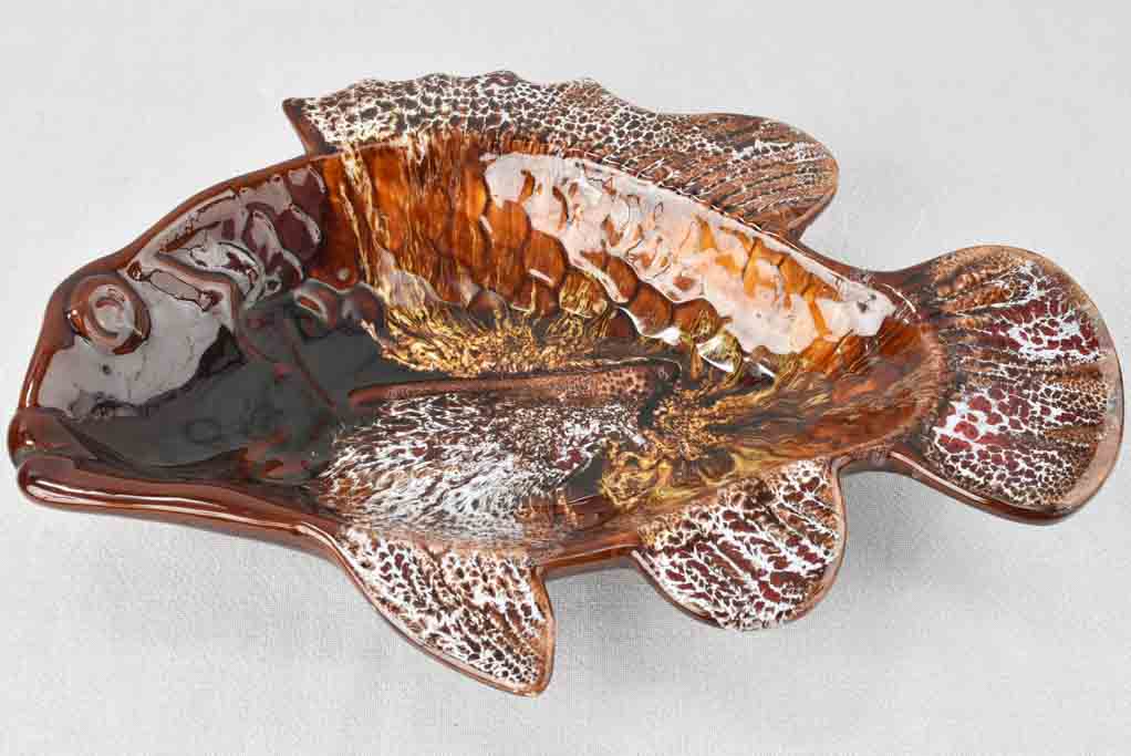 Rustic Vallauris large fish-shaped bowl