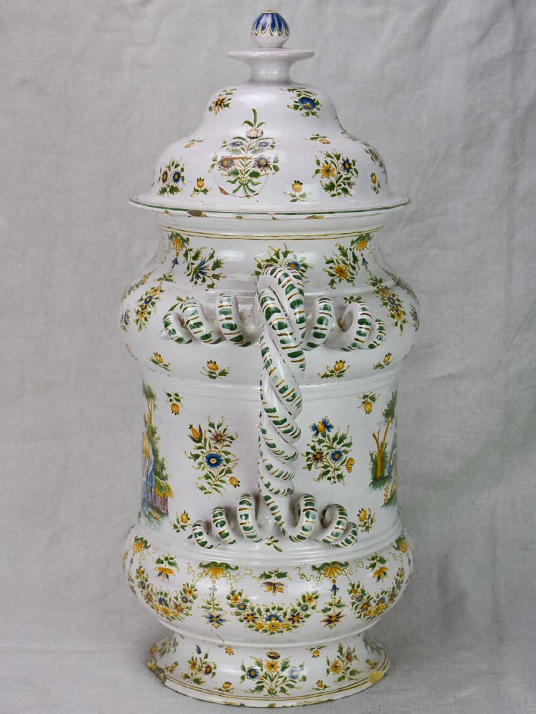 Large antique French apothecary jar - Faience de Moustiers 21¼"