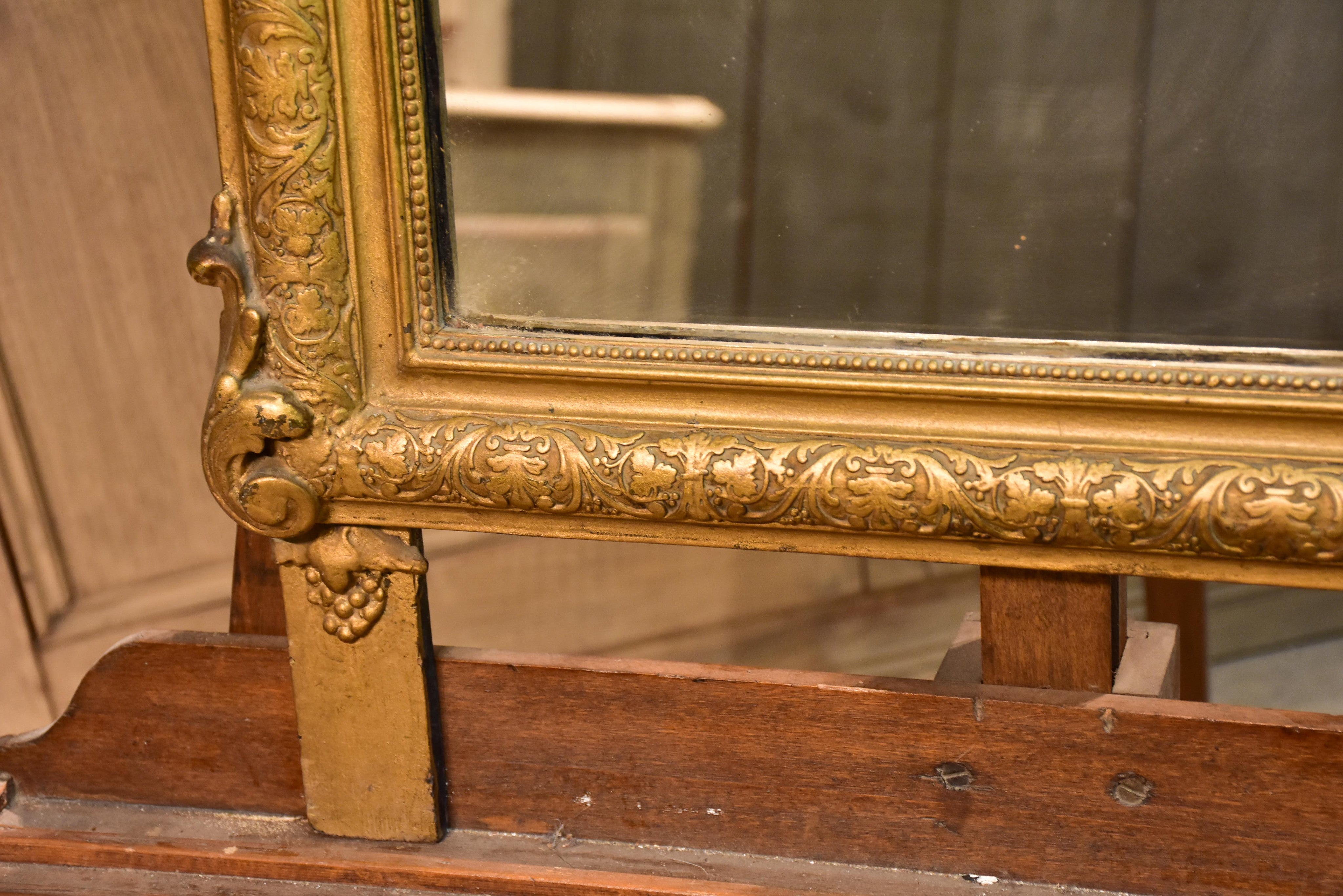 Late 19th century Napoleon III mirror with pediment