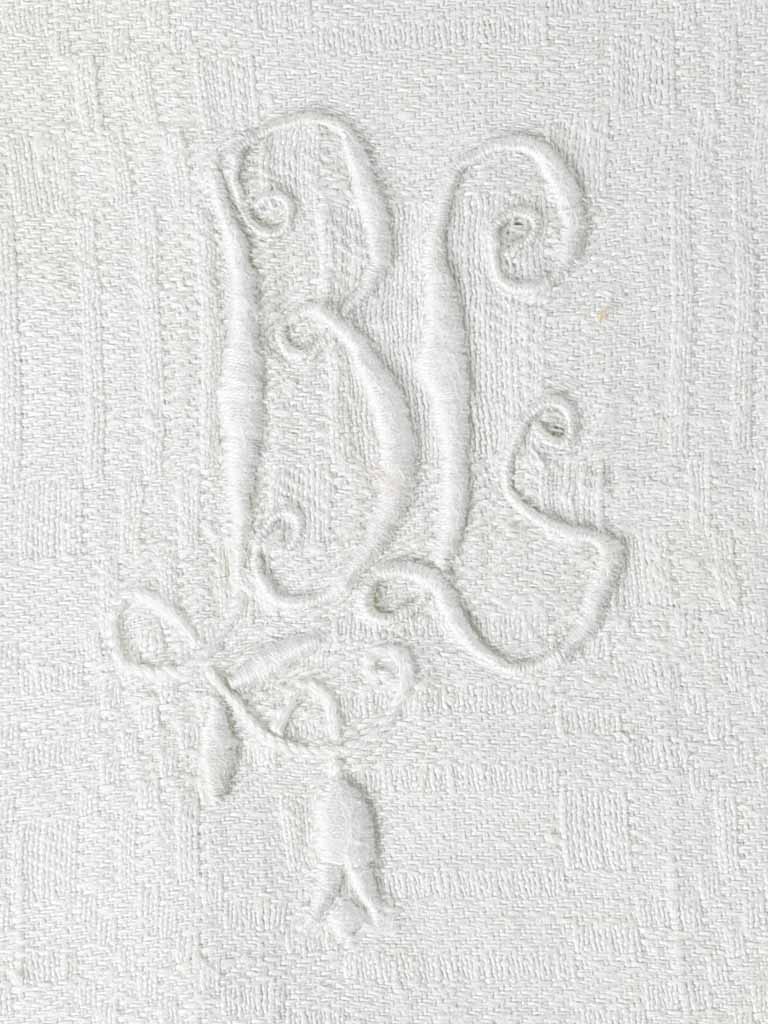 Set of 6 vintage Damask linen serviettes with BL monogram 26¾" x 33½"