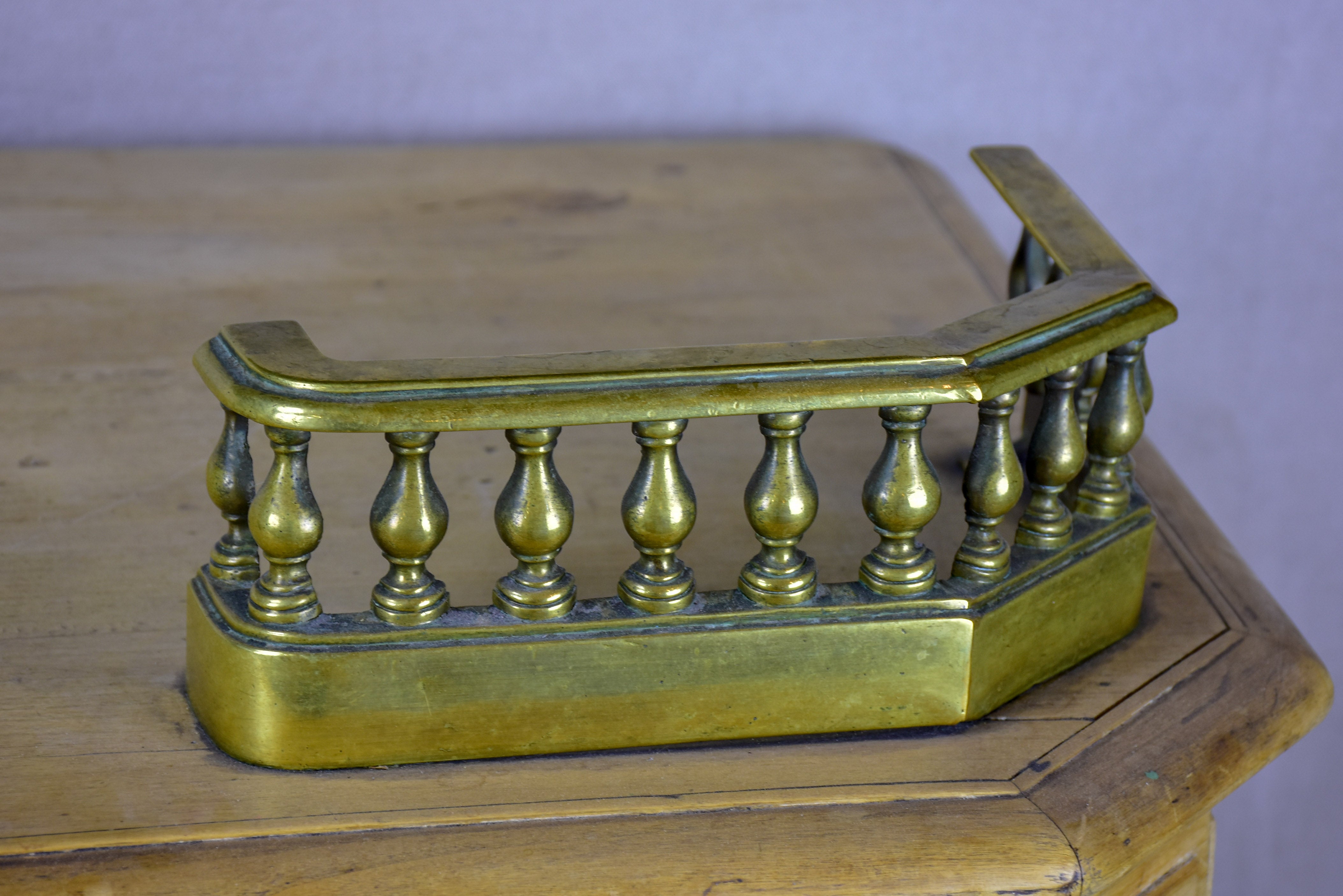 Antique French shop counter with gallery and coin tray