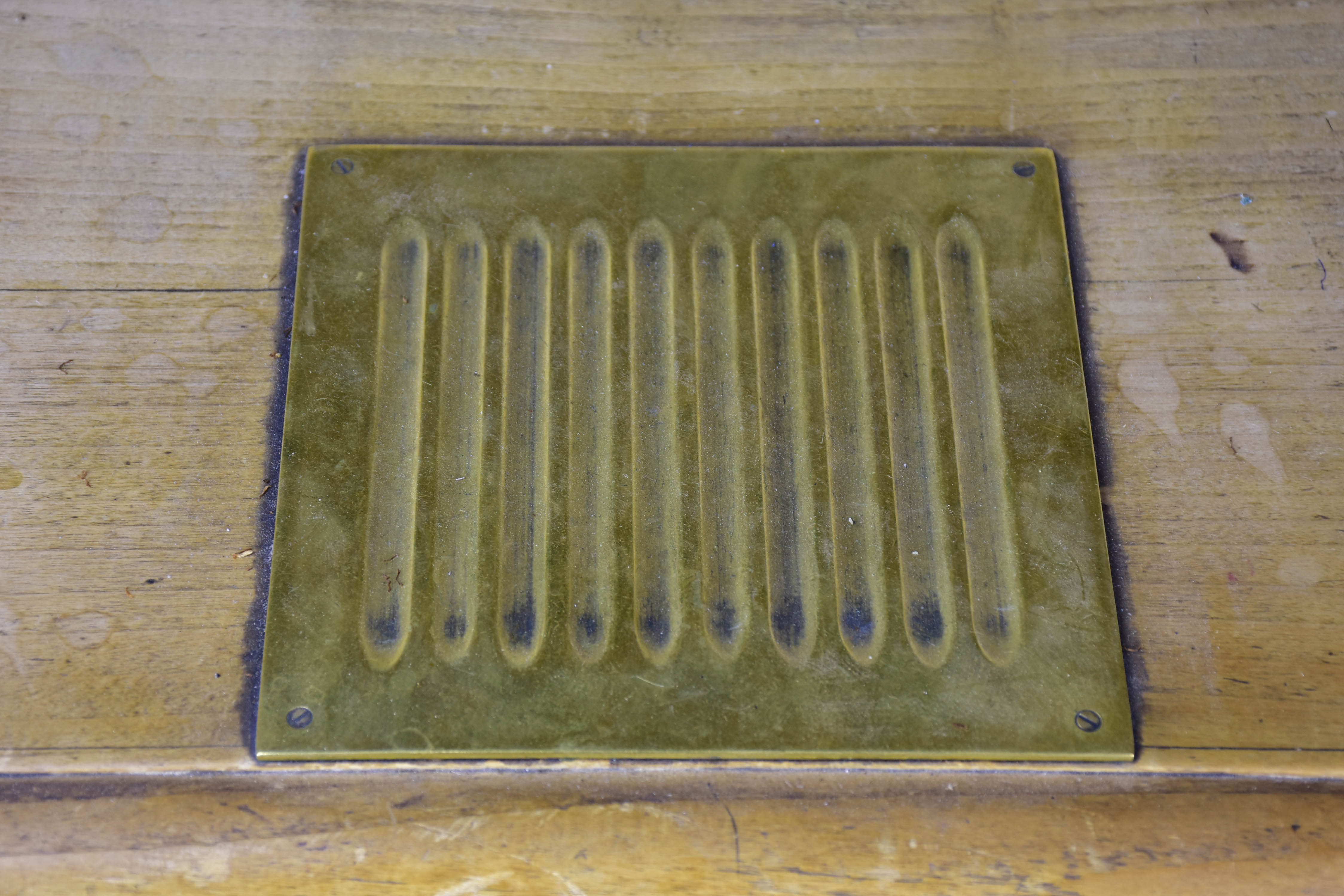 Antique French shop counter with gallery and coin tray