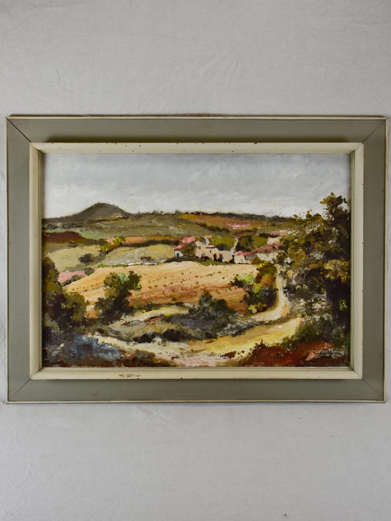 Village landscape by Architect Paul Dupré-Lafon (1900 - 1971) 1957 - oil on board 27¼" x 36¼"