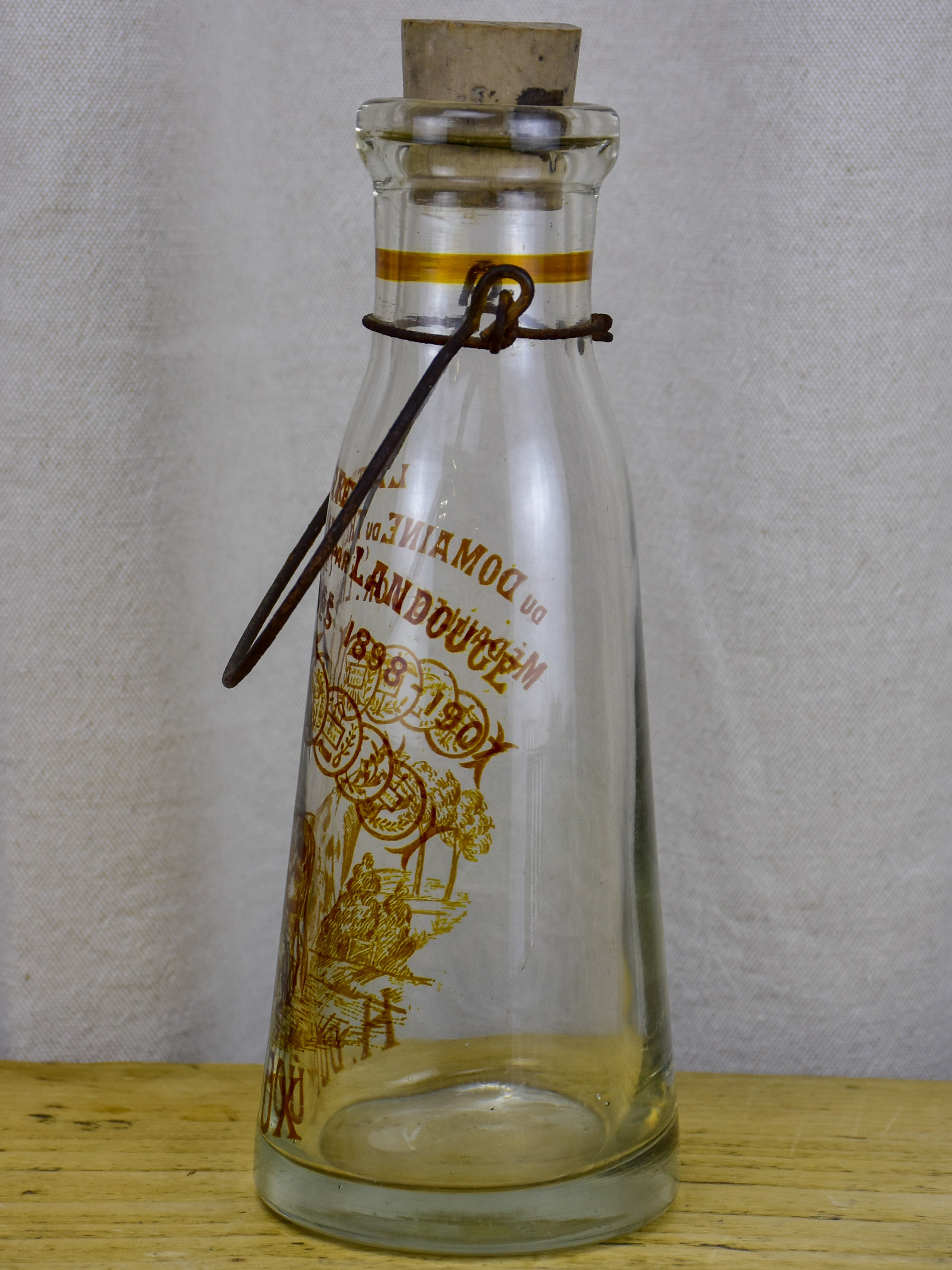 Antique French glass milk bottle - Dupoux