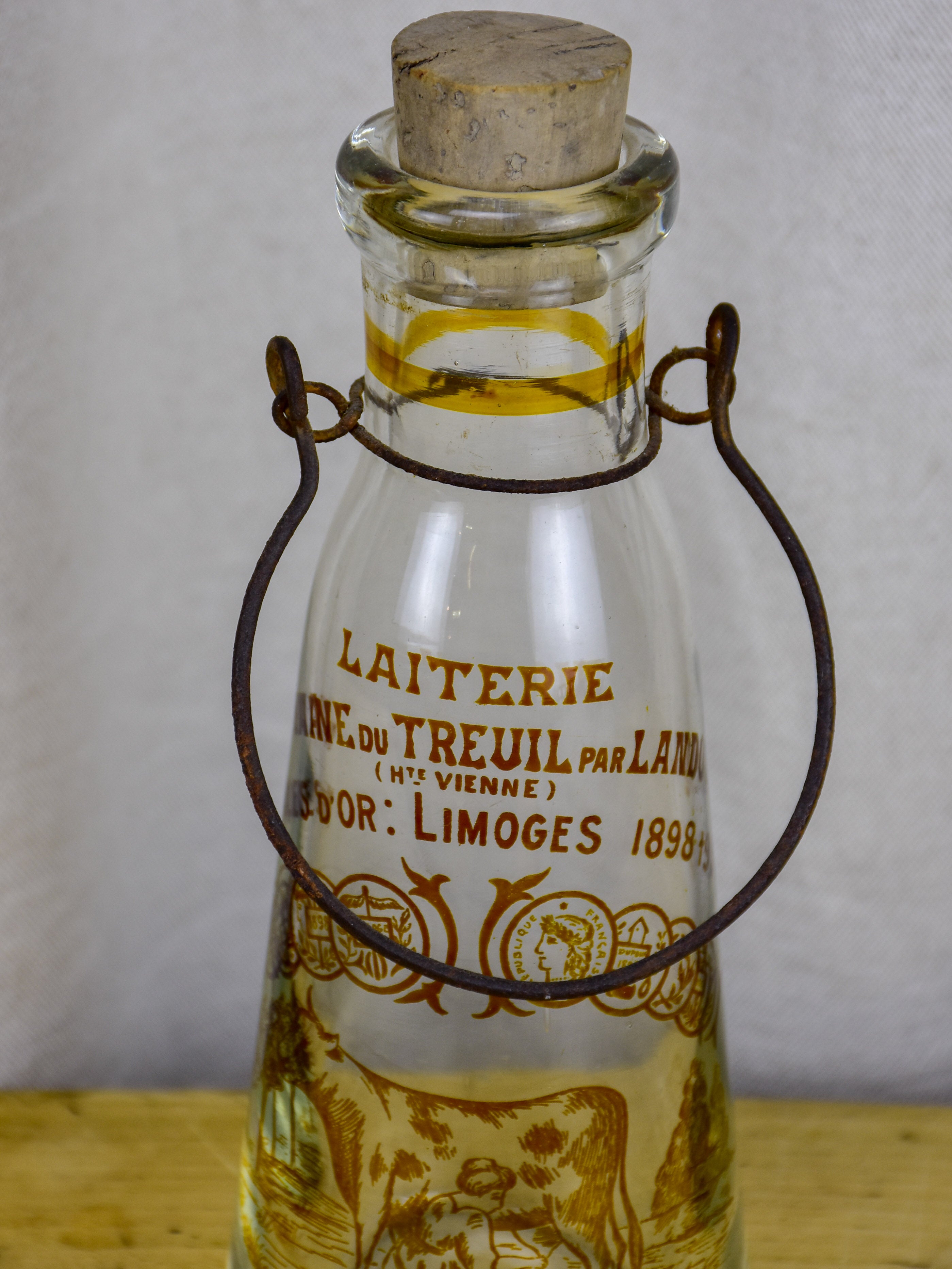 Antique French glass milk bottle - Dupoux