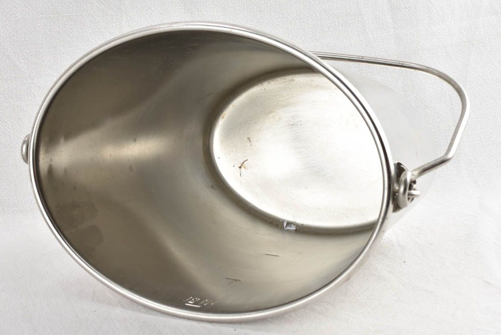 Vintage French milk bucket with ladle