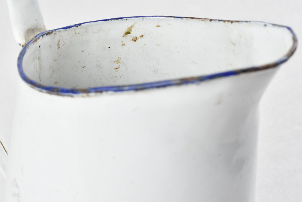 Historic mid-20th century enamel pitcher