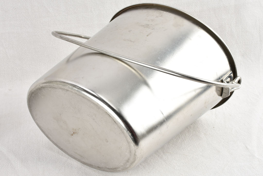 Vintage French milk bucket with ladle