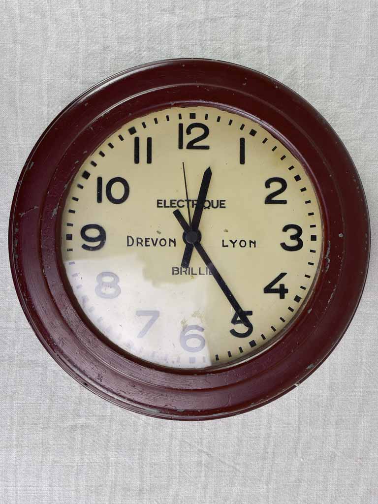 1930's Electrique Brillié wall clock with Bakelite frame 13¾"