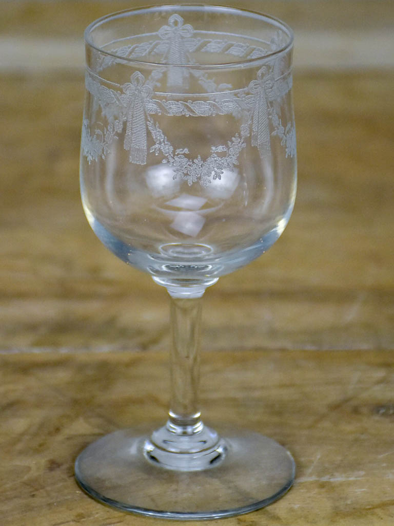 8 early 20th Century Louis XVI style wine glasses