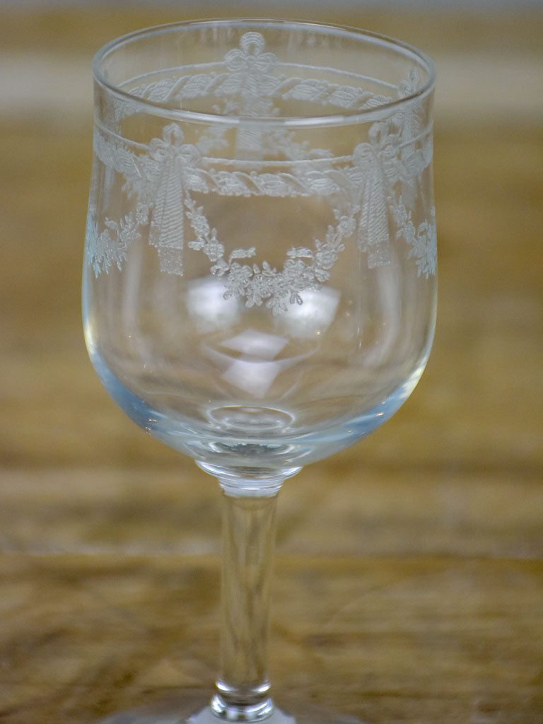 8 early 20th Century Louis XVI style wine glasses