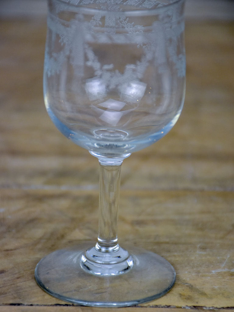 8 early 20th Century Louis XVI style wine glasses