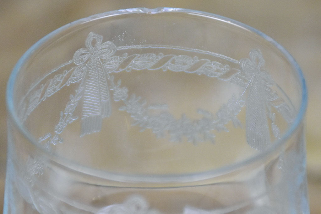 8 early 20th Century Louis XVI style wine glasses