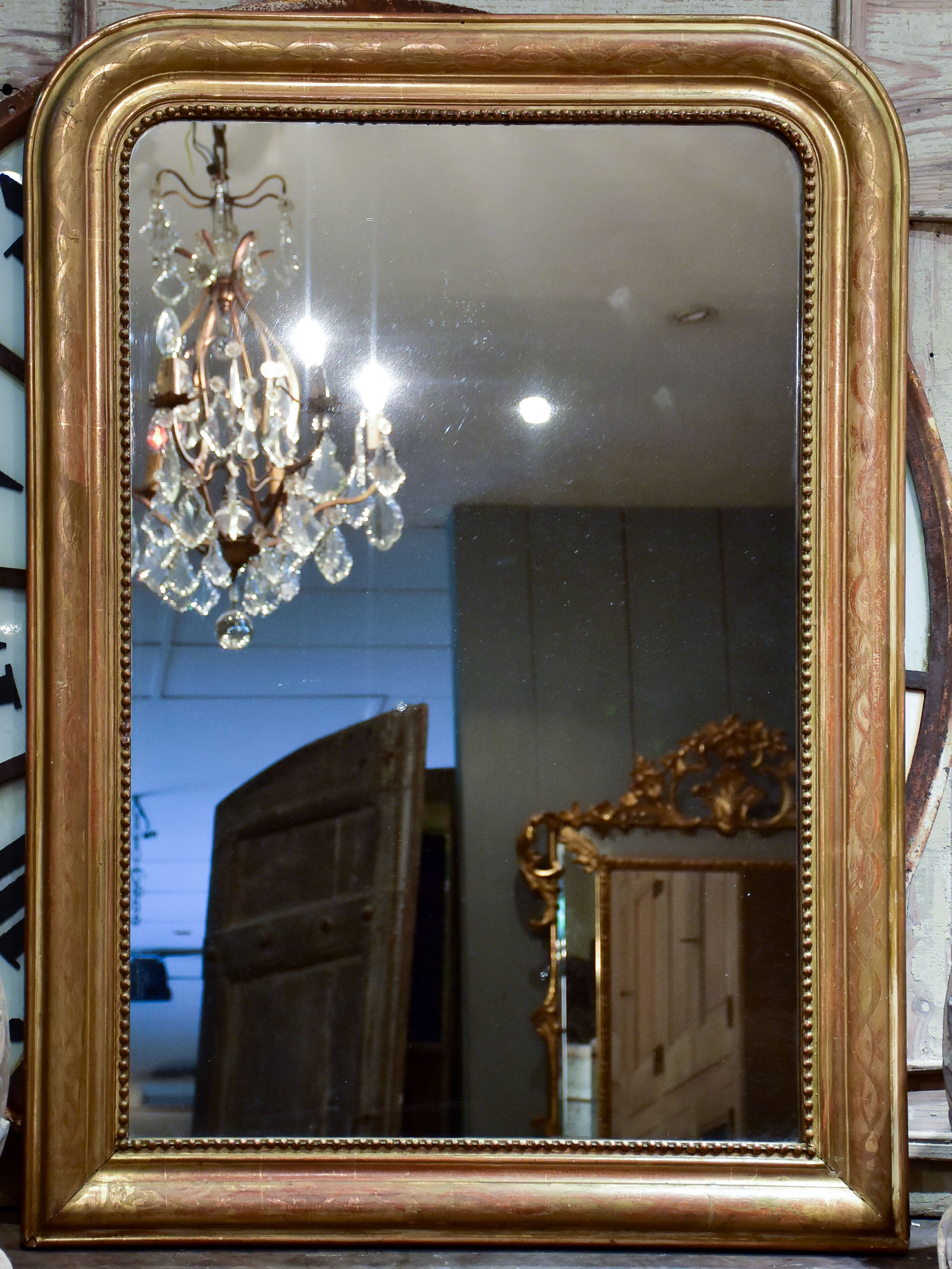 19th century Louis Philippe mirror with gilded frame