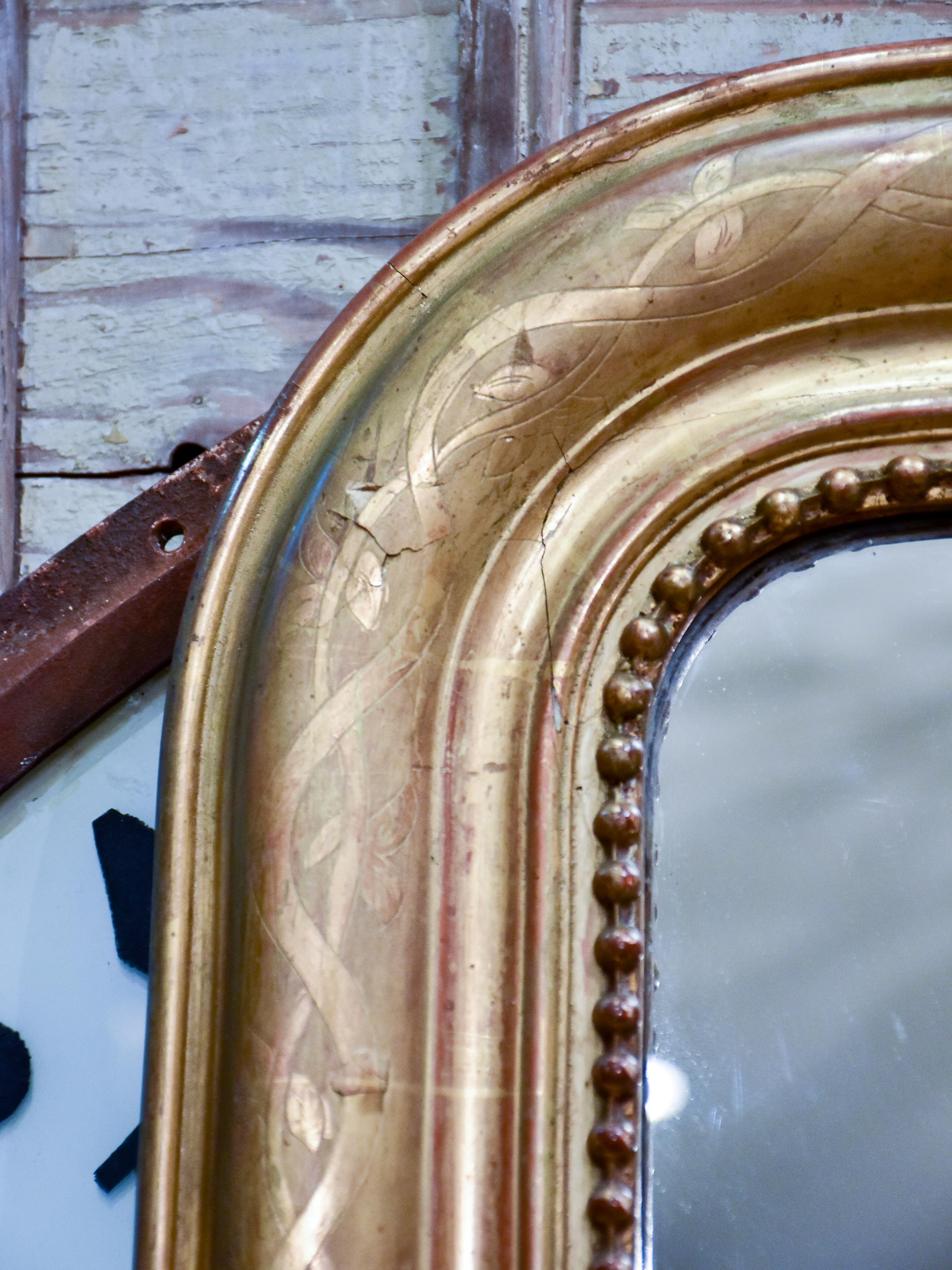 19th century Louis Philippe mirror with gilded frame