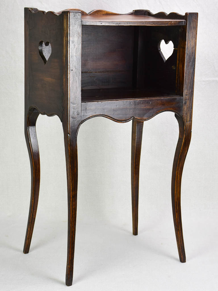 Louis XV nightstand with heart-shaped cut outs