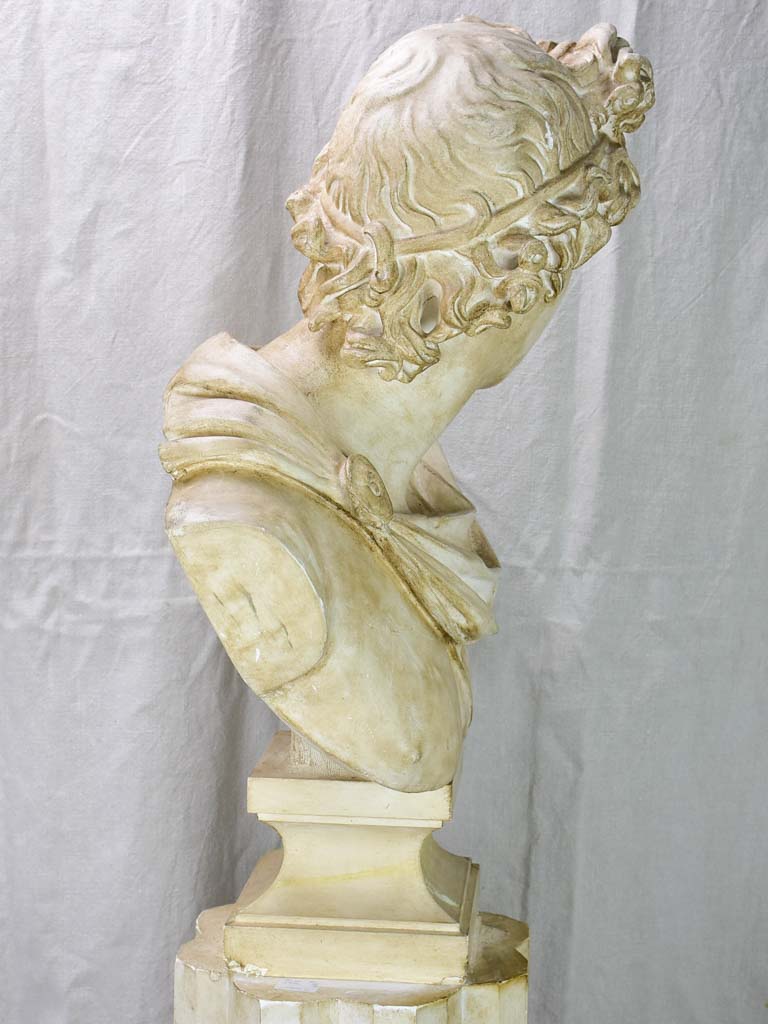 Large early 20th Century French plaster sculpture on a pedestal