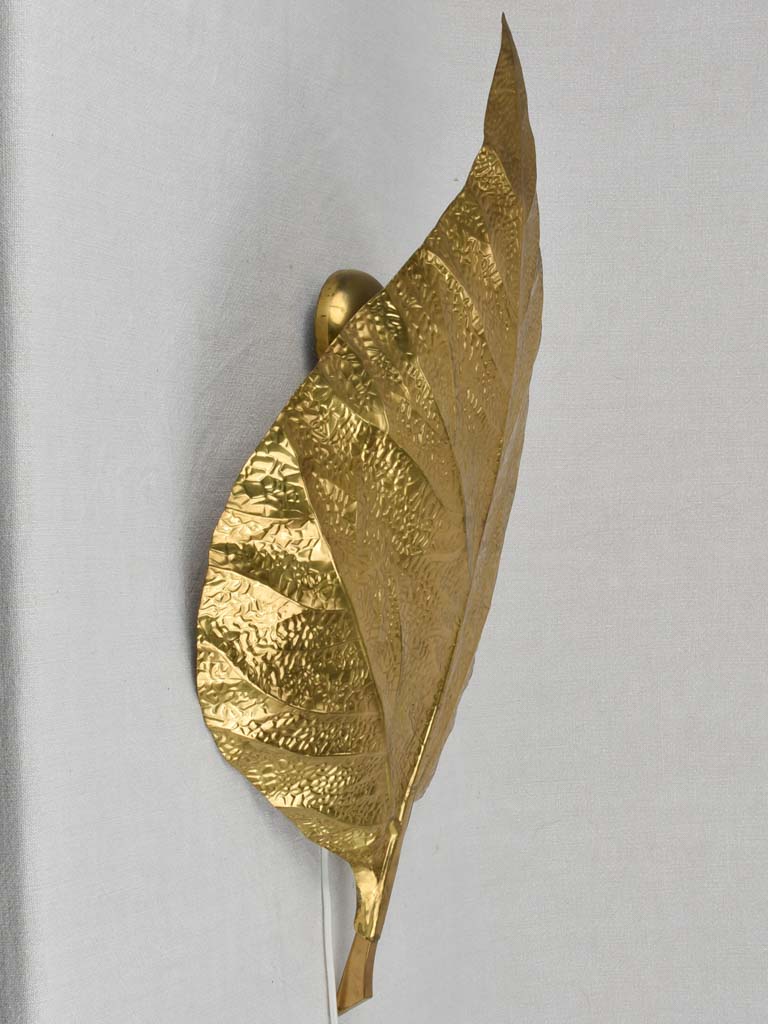 Wall sconce (Tomasso Barbi) golden rhubarb leaf, 30"