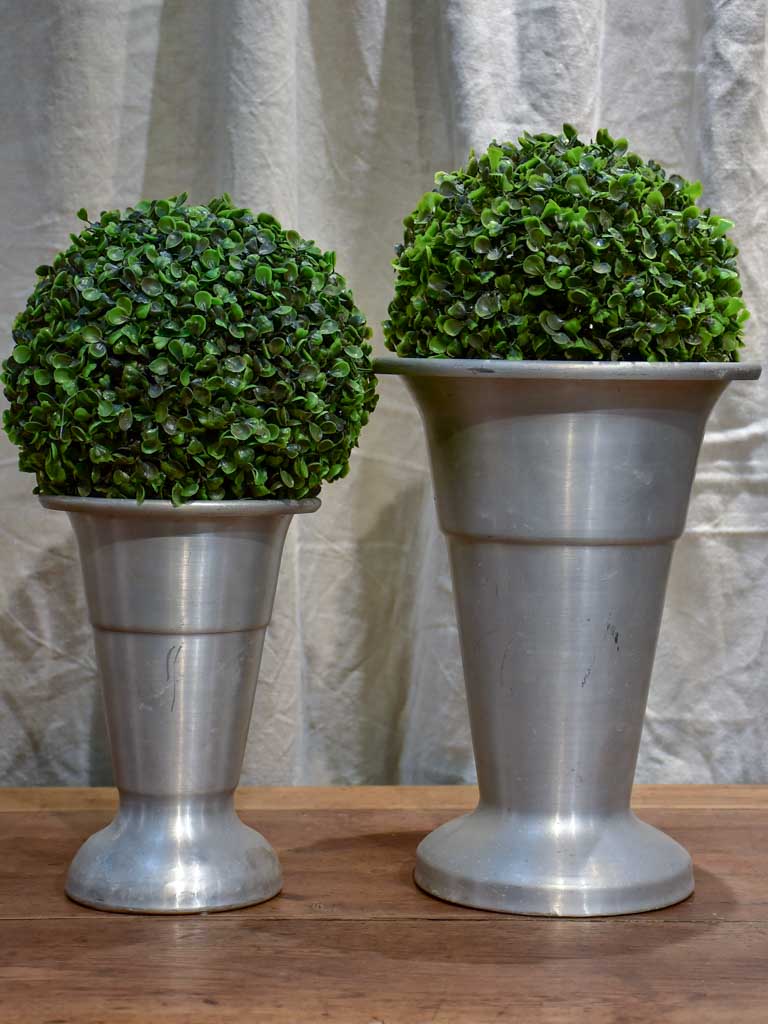 Two vintage French florist vases with weighted bases