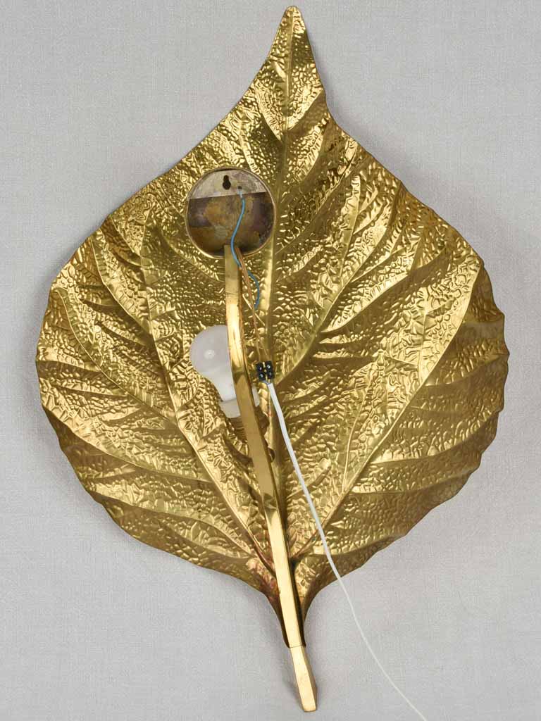 Wall sconce (Tomasso Barbi) golden rhubarb leaf, 30"